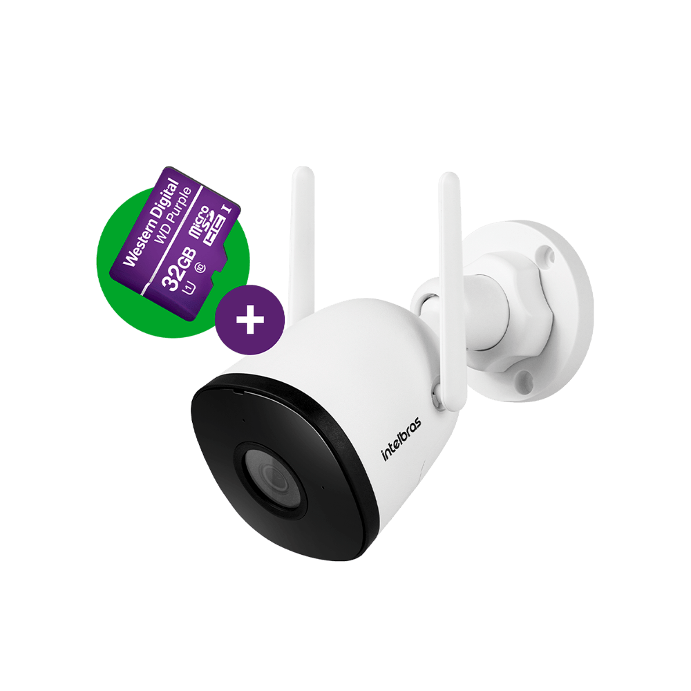 iM5_S_WD Kit Câmera de Video Wi-Fi Full HD Intelbras IM5+ Full Color com Cartão MicroSD 32GB - Imagem 1
